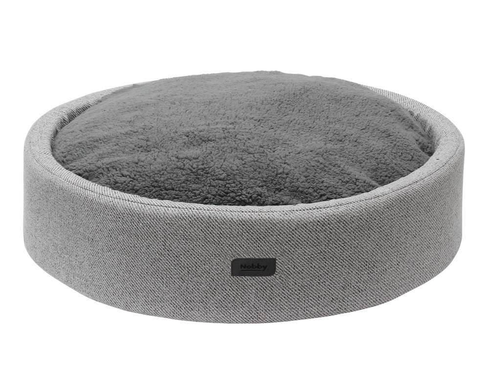 61860 NOBBY Comfort bed round "JASIN" grey Ø 80 x 17 cm