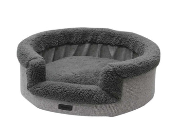 61861 NOBBY Comfort bed oval "JASIN" grey l x w x h: 70 x 65 x 19 cm