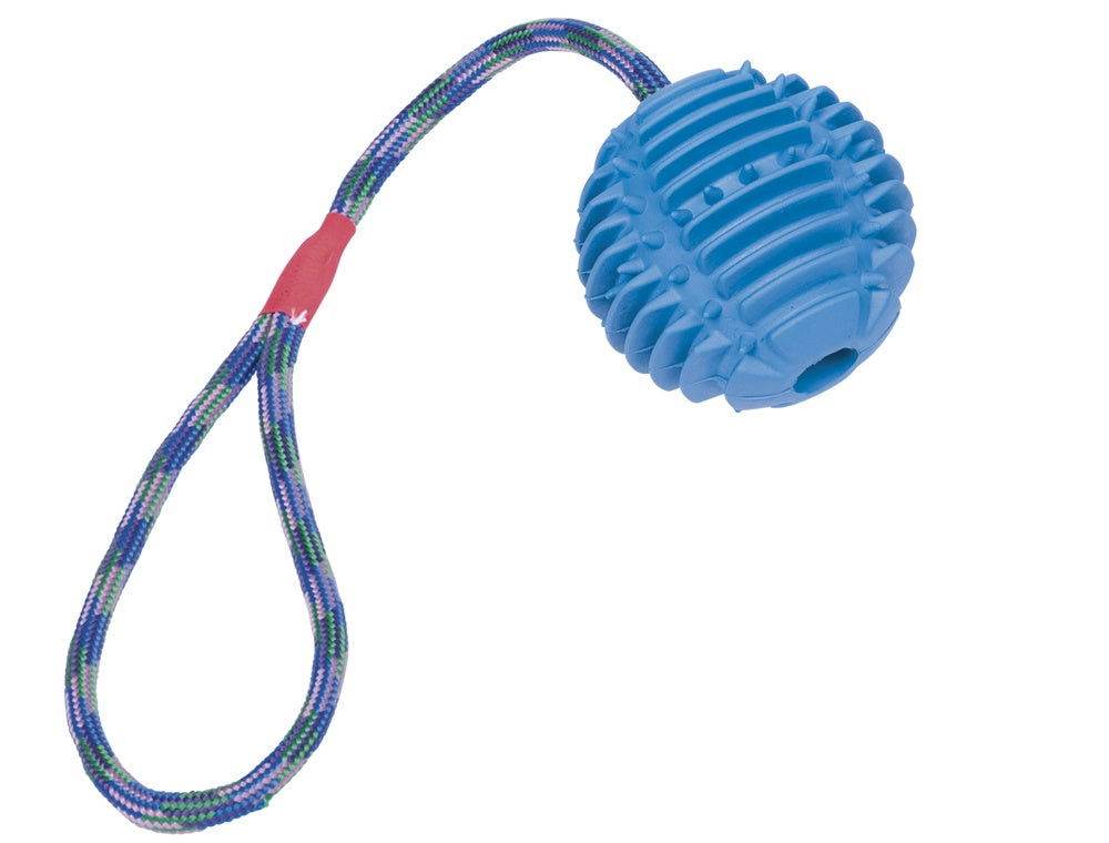 Paw & Joy Biggest Pet Supplies brand in Egypt | 62383 NOBBY Rubber ball with rope ball: 7,5 cm; rope: 30 cm