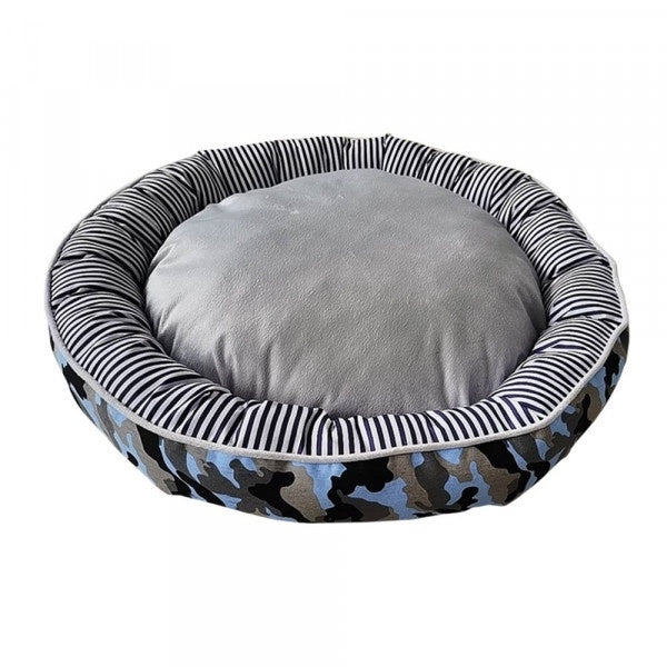 62826 NOBBY Comfort bed donut Classic "ELIO" blue camouflage d x h: � 50 x 15 cm