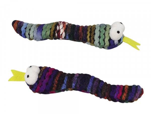 Paw & Joy Biggest Pet Supplies brand in Egypt | 63956 NOBBY Wool snake assorted 2 pcs with catnip, 16cm