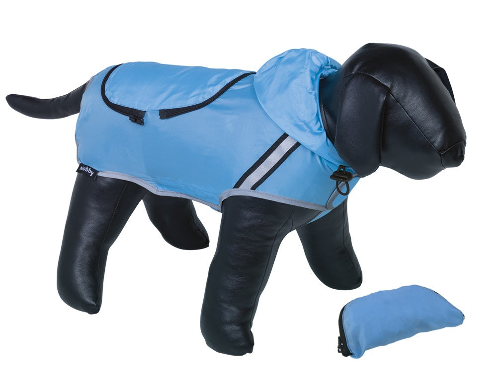 64564 NOBBY Dog coat "RAINY" light blue 26cm