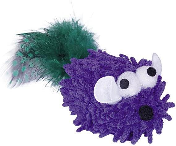 Paw & Joy Biggest Pet Supplies brand in Egypt | 66862 NOBBY Moppy mouse with Catnip, with feather, purple 6 cm