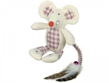 Paw & Joy Biggest Pet Supplies brand in Egypt | 66914 NOBBY Mouse with crackle ears creme 18 cm