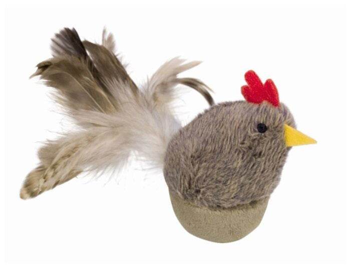 Paw & Joy Biggest Pet Supplies brand in Egypt | 66933 Plush stand-up chicken with feathers & catnip 8 cm