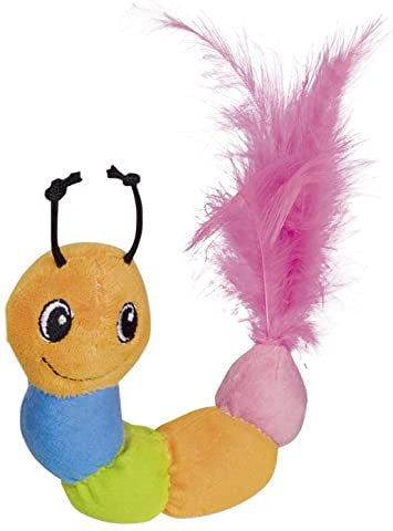 Paw & Joy Biggest Pet Supplies brand in Egypt | 66938 Colorfull worm with feathers & catnip 8 x 8 cm / 20 cm