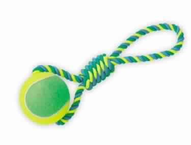 Paw & Joy Biggest Pet Supplies brand in Egypt | 67056 NOBBY Rope Toy, Rope with tennis ball XXL 50 cm, ball ﾝ 12 cm