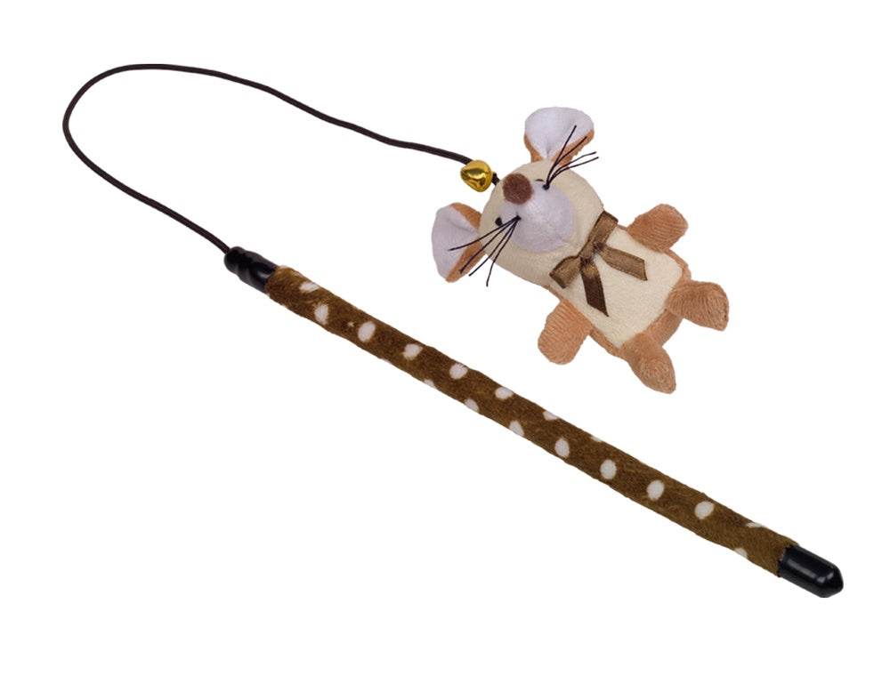 Paw & Joy Biggest Pet Supplies brand in Egypt | 67507 Rod with plush cover and mouse 25 cm rod; 10 cm mouse