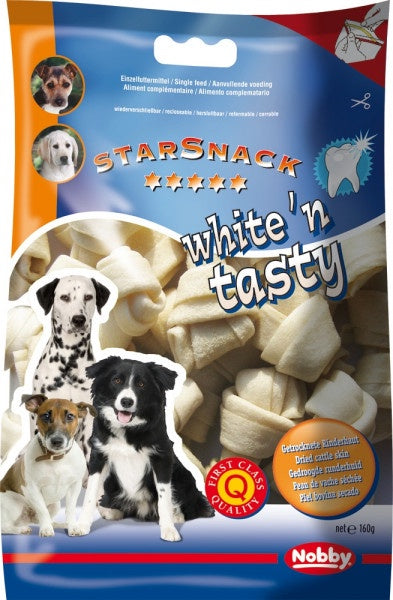 68005 NOBBY White n Tasty knotted bone 10-11,5 cm, 175 g, 5 pcs