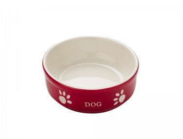 68767 NOBBY Dog ceramic bowl "DOG" Red 13,5 X 13,5 X 5 cm -  - PetsOffice