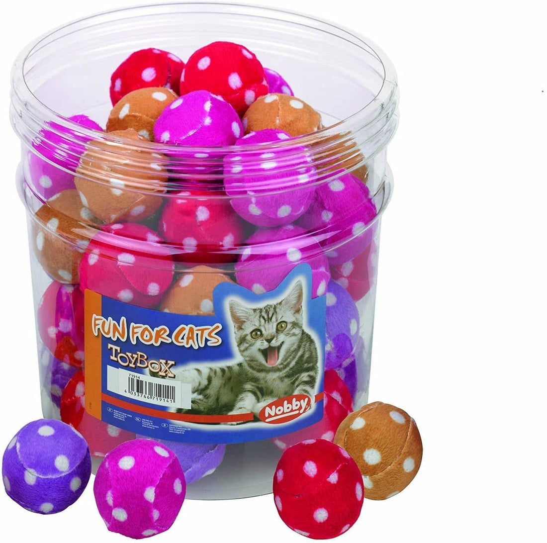 Paw & Joy Biggest Pet Supplies brand in Egypt | 71914 NOBBY Toy Box Cat Fabric ball dotted 4 cm