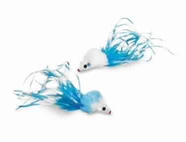 Paw & Joy Biggest Pet Supplies brand in Egypt | 71953 NOBBY Plush mouse with feather, with catnip 2 pcs, 5 cm