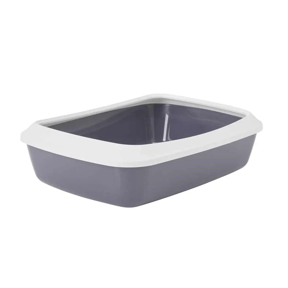 72110 NOBBY Cat toilet (Litter Box) with edge "Iriz" grey 50 x 37 x 14 cm - Paw & Joy