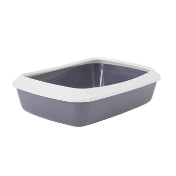 72110 NOBBY Cat toilet (Litter Box) with edge "Iriz" grey 50 x 37 x 14 cm - Paw & Joy