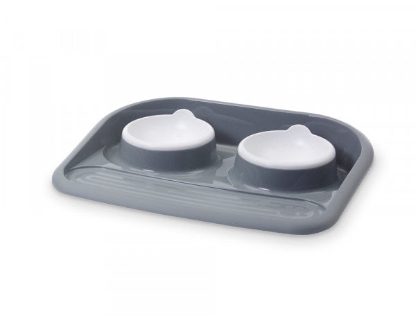 72132 NOBBY Dinner Serving Tray "Butler" grey 2 x 300 ml