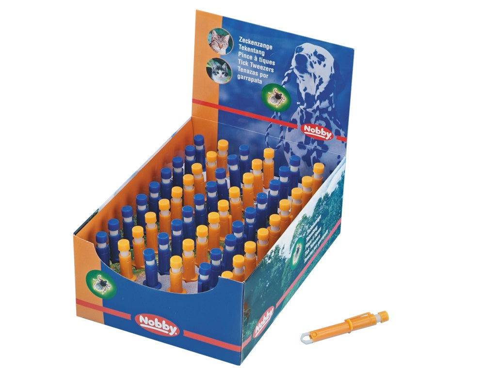 Paw & Joy Biggest Pet Supplies brand in Egypt | 72598 NOBBY Tick tweezers made of plastic blue or orange