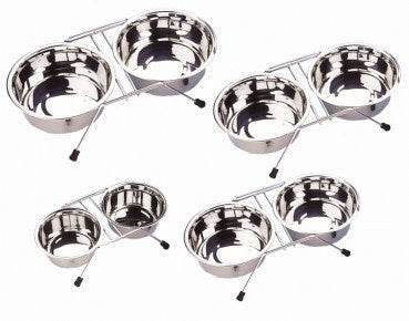Paw & Joy Biggest Pet Supplies brand in Egypt | 72826 NOBBY Double diner chrome incl. 2 bowls