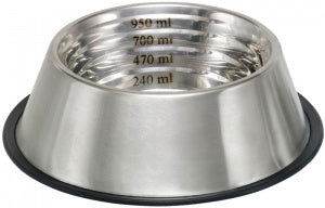 Paw & Joy Biggest Pet Supplies brand in Egypt | 73505 NOBBY Stainless steel bowl CAPACITY, anti slip 0,95 L 25,5 cm