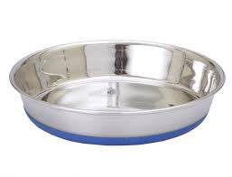 Paw & Joy Biggest Pet Supplies brand in Egypt | 73519 NOBBY Dog Stainless steel bowl SHALLOW, anti slip 0,55 L 16,5 cm