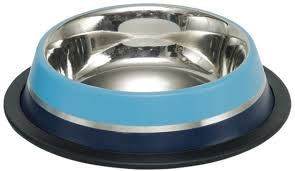 Paw & Joy Biggest Pet Supplies brand in Egypt | 73559 NOBBY Stainless steel bowl TWO TONE, anti slip darkblue/lightblue 0,25 L 15,5 cm