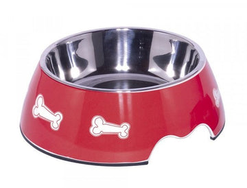 73662 NOBBY Melamine bowl "Bone" red L: 22 x 7,5 cm, 700 ml