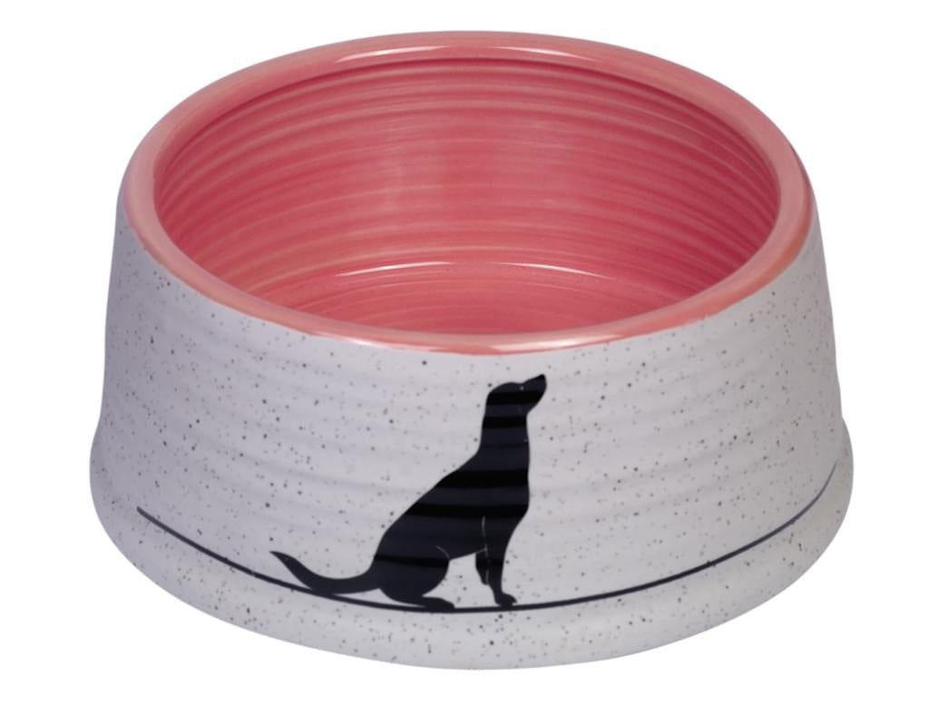 73755 NOBBY Ceramic bowl "Luna" light grey/salmon Ø15 cm x 6,5 cm; 600 ml -  - PetsOffice
