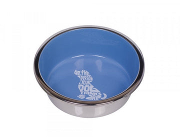 73811 NOBBY Stainless steel bowl "WISE", anti slip light blue 16cm 0,90 ltr