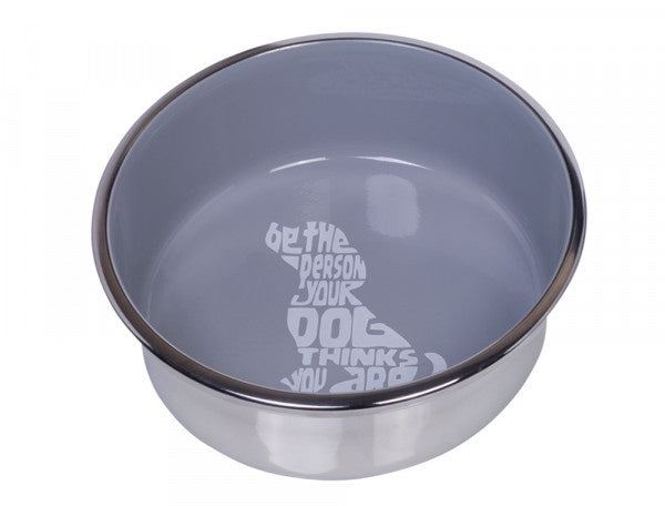 73812 NOBBY Stainless steel bowl "WISE", anti slip grey 20cm 1,90 ltr