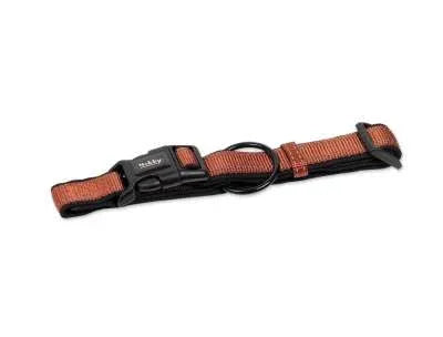 74780-80 NOBBY Collar "Classic Reflect SOFT" terracotta/black l: 20-30 cm; w: 10/15 mm - Paw & Joy