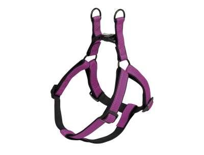 74794-38 NOBBY Harness "Classic Reflect SOFT" purple/black chest: 40-56 cm; w: 15/20 mm - Paw & Joy