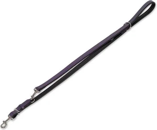 78421-38 NOBBY Leather training leash "CUSTAILO" purple/black L: 200 cm; W: 13 mm - Paw & Joy