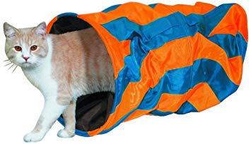Paw & Joy Biggest Pet Supplies brand in Egypt | 80220 NOBBY Cat tunnel blue orange striped 50 x 25 cm