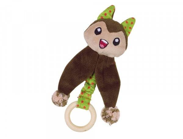 Paw & Joy Biggest Pet Supplies brand in Egypt | 80263 NOBBY Plush cat with catnip and wooden ring green 17cm