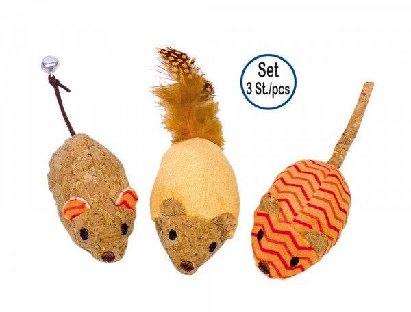 Paw & Joy Biggest Pet Supplies brand in Egypt | 80281 NOBBY Plush mice with catnip orange 12cm, set 3 pcs.