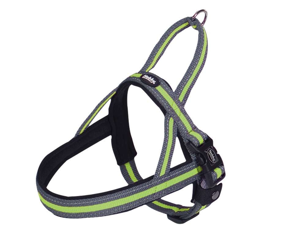 80611-24 NOBBY Norwegian Harness "Variado" neon yellow W: 25/35mm; L: 42cm + 50-64 cm