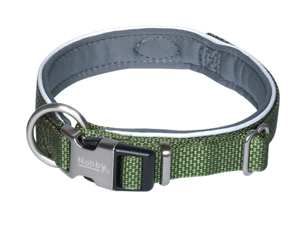 80628-79 NOBBY Collar "Classic Preno Royal" olive green L: 28-34 cm; W: 15/20 mm
