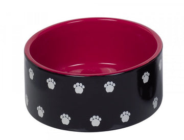 82332 NOBBY Ceramic bowl "Pata" black/red Ø 18 x 7 cm, 1,10 l
