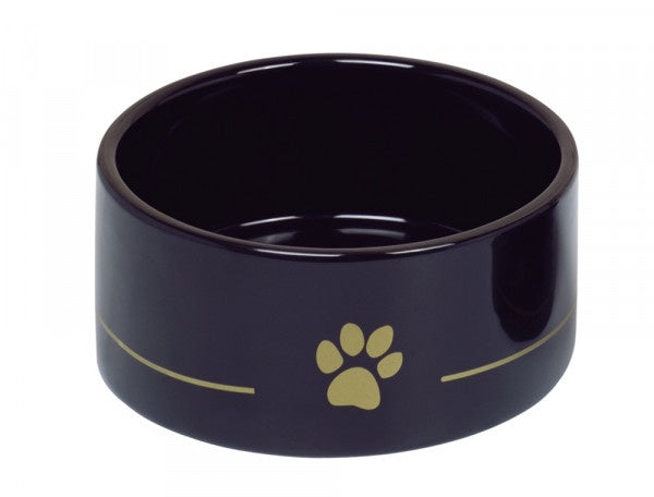 82344 NOBBY Ceramic bowl "Golden Paw" black Ø 18 x 7 cm, 1,10 l