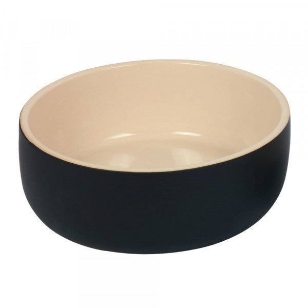 82408 NOBBY Ceramic bowl "Kaunis" black/cream Ø 24,0 x 8,0 cm, 2,40 l