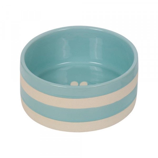 82426 NOBBY Ceramic bowl "Strio" mint/cream Ø 18,0 x 7,0 cm, 1,25 l