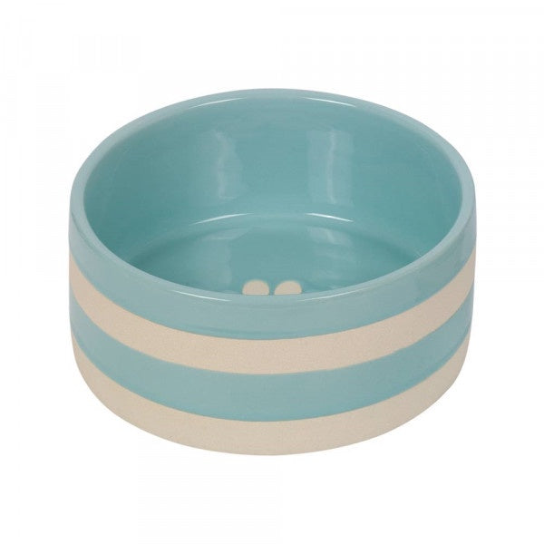 82427 NOBBY Ceramic bowl "Strio" mint/cream Ø 21,0 x 8,5 cm, 2,00 l