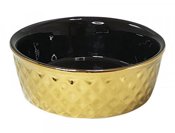 82437 NOBBY Ceramic bowl "Gold" gold/black Ø 20 x 7 cm, 1,00 l