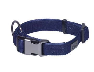 88741-06 NOBBY Collar "Linen Deluxe" blue l: 28-40 cm, w: 20 mm