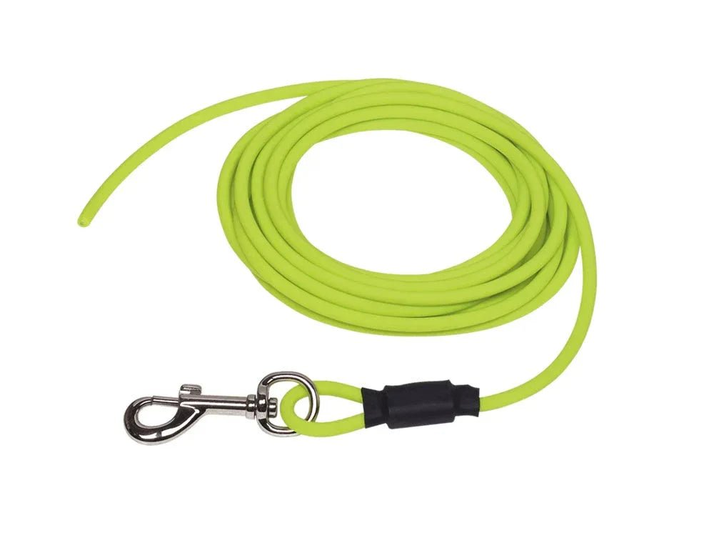 88758-24 NOBBY Tracking leash "Cover" round neon yellow l: 10 m, � 6 mm - Paw & Joy