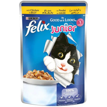 Purina Felix Junior Chicken in Jelly Pouch 100g - Paw & Joy