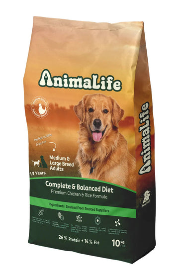 AnimaLife Adult Chicken Dog Dry Food 10kg