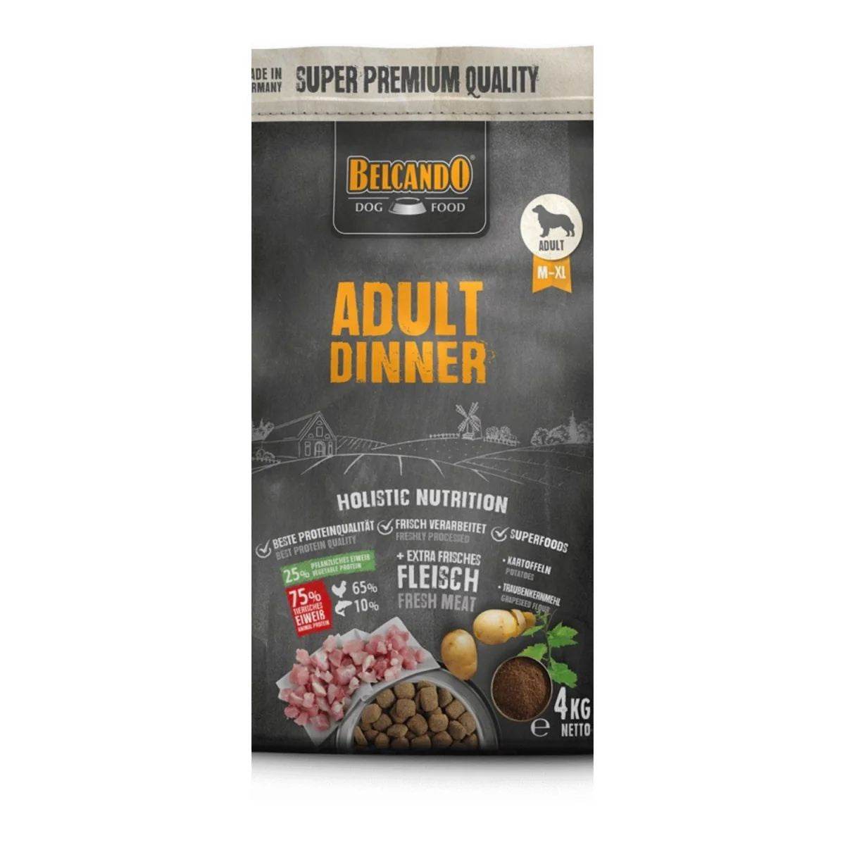 Paw & Joy Biggest Pet Supplies brand in Egypt | Belcando Dinner Adult Dog Dry Food 4kg