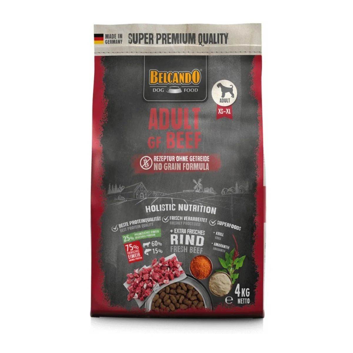 Paw & Joy Biggest Pet Supplies brand in Egypt | Belcando Grain Free Adult Dog Dry Food Beef 4kg
