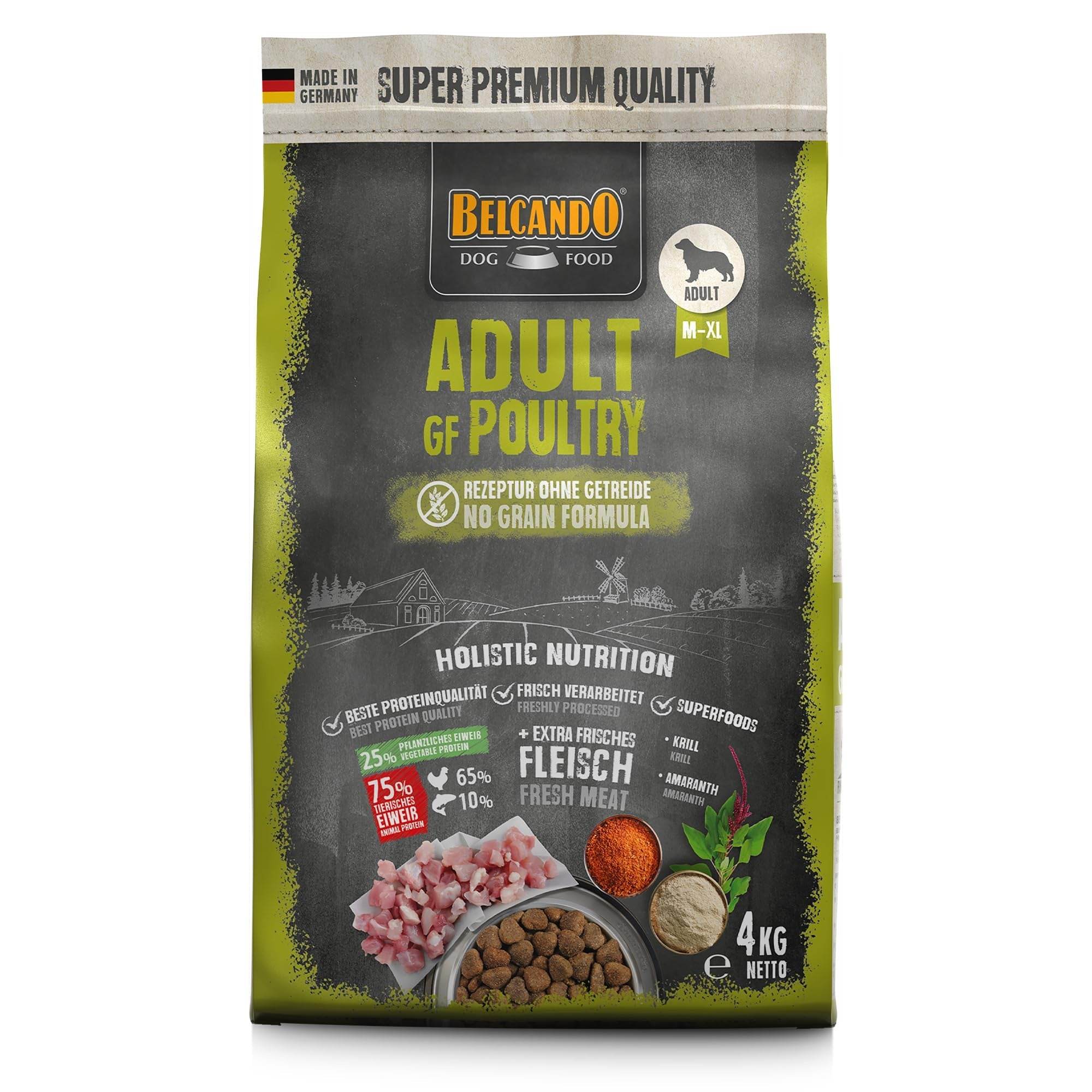 Paw & Joy Biggest Pet Supplies brand in Egypt | Belcando Grain Free Adult Dog Dry Food Poultry 4kg