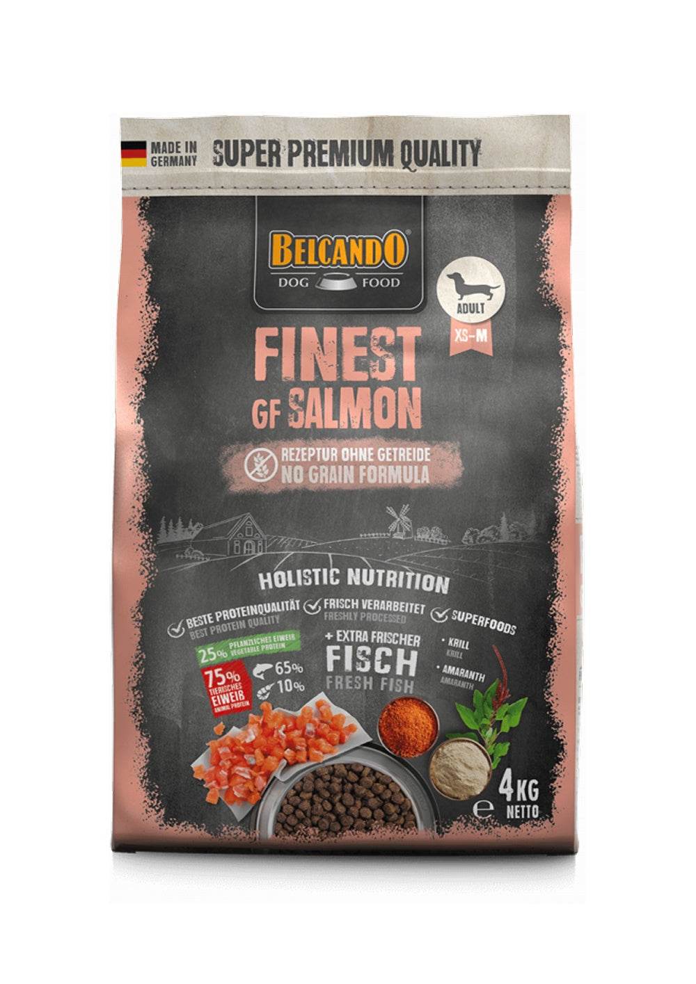 Paw & Joy Biggest Pet Supplies brand in Egypt | Belcando Grain Free Adult Dog Dry Food Salmon 4kg